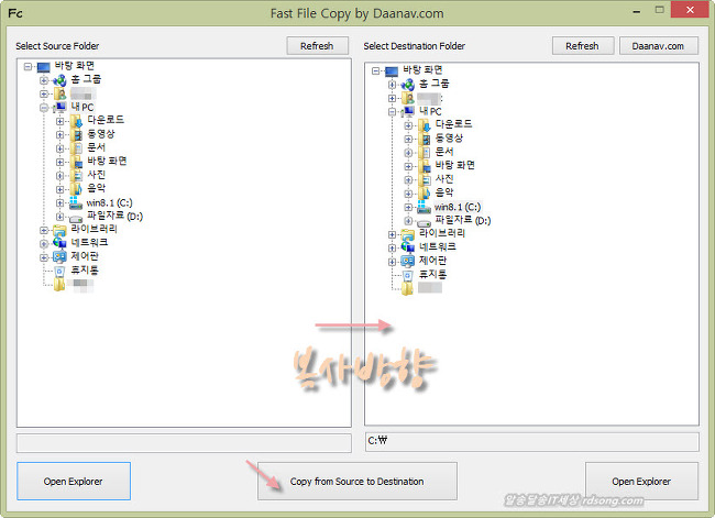 빠른 복사, 대용량 보사 fast file copy