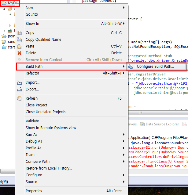 ... : oracle.jdbc.driver.OracleDriver 해결방법(Eclipse